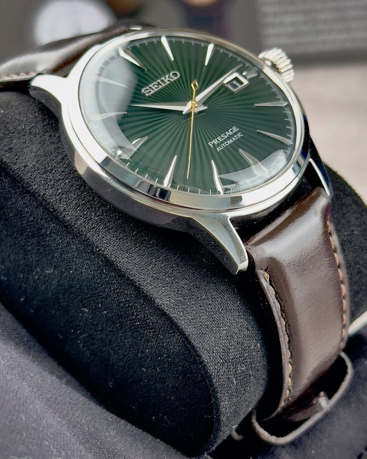 SEIKO PRESAGE (GREEN DIAL LEATHER STRAP)