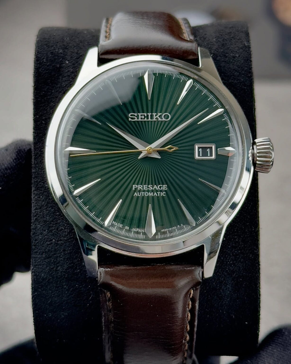 SEIKO PRESAGE (GREEN DIAL LEATHER STRAP)