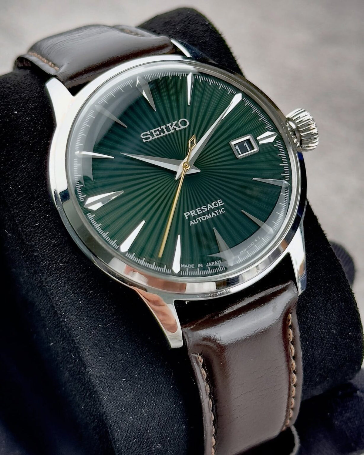SEIKO PRESAGE (GREEN DIAL LEATHER STRAP)
