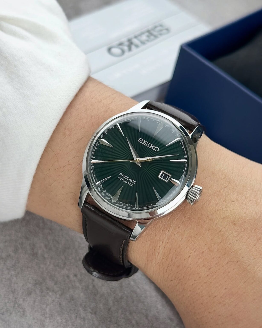 SEIKO PRESAGE (GREEN DIAL LEATHER STRAP)
